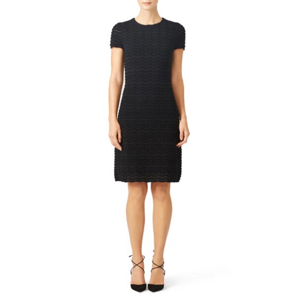 Tory Burch Black Lurex Fitted Dress - Size Small